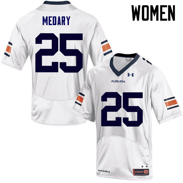 Auburn Tigers Women's Alex Medary #25 White Under Armour Stitched College NCAA Authentic Football Jersey LAE7874KD